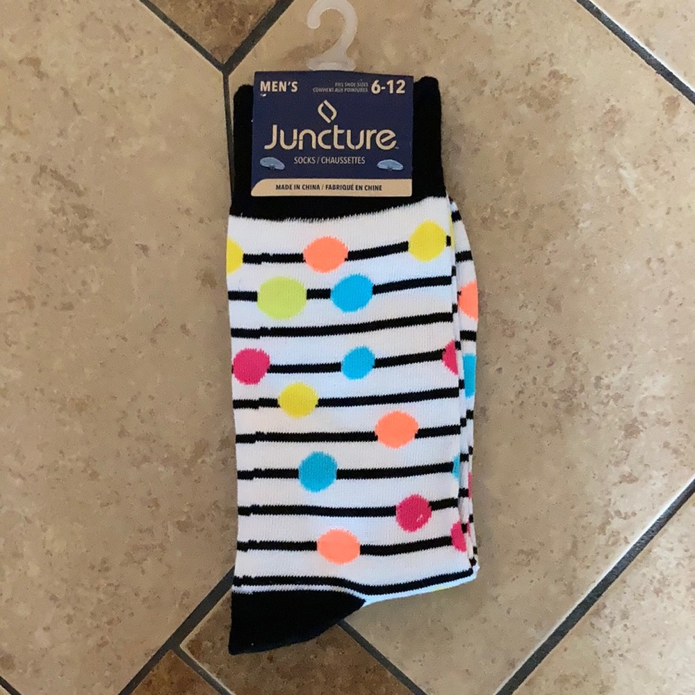 Striped and dotted socks